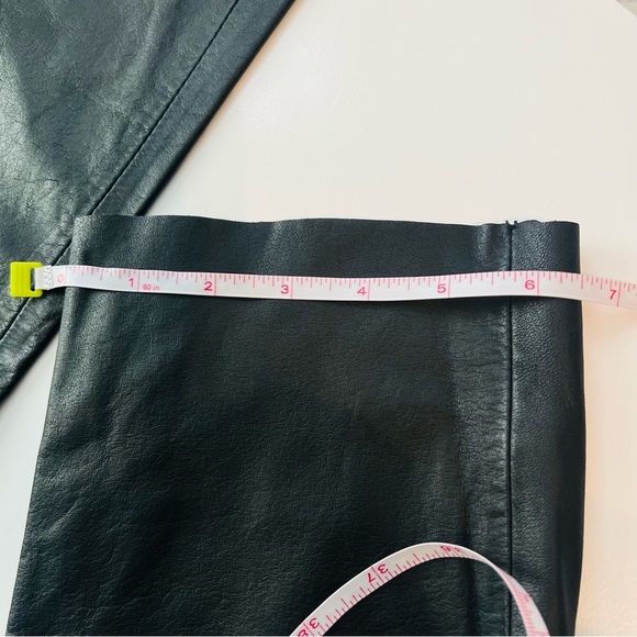 NWT Vintage Deadstock High Rise Black 100% Leather Straight Leg Pant 4 - Picture 8 of 14